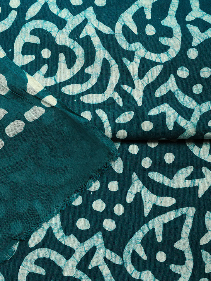 Printed Cotton Blend Unstitched Suit With Pant &amp; Dupatta