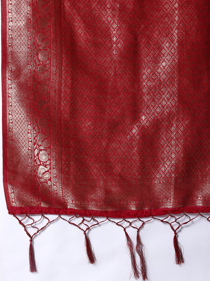 Zaari Jaal Woven Crepe Saree