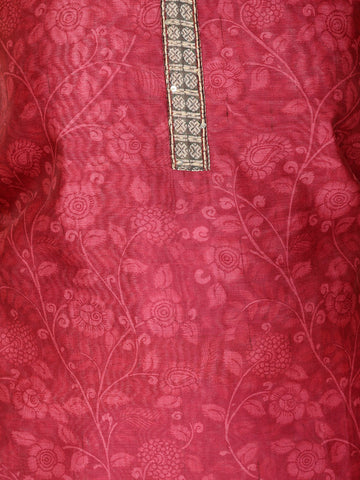 Kantha Embroidery & Printed Chanderi Unstitched Suit Piece With Dupatta