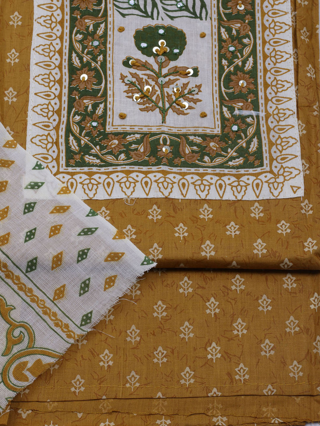 Neck Embroidered Cotton Blend Unstitched Suit With Dupatta