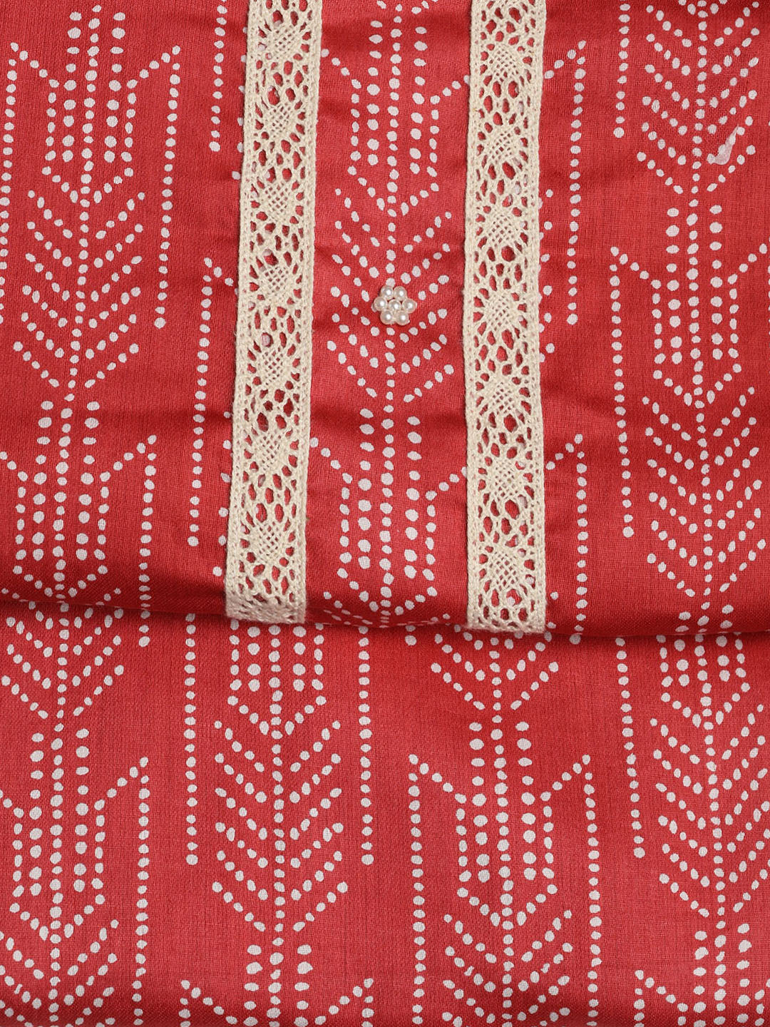 Printed Cotton Blend Unstitched Suit With Dupatta