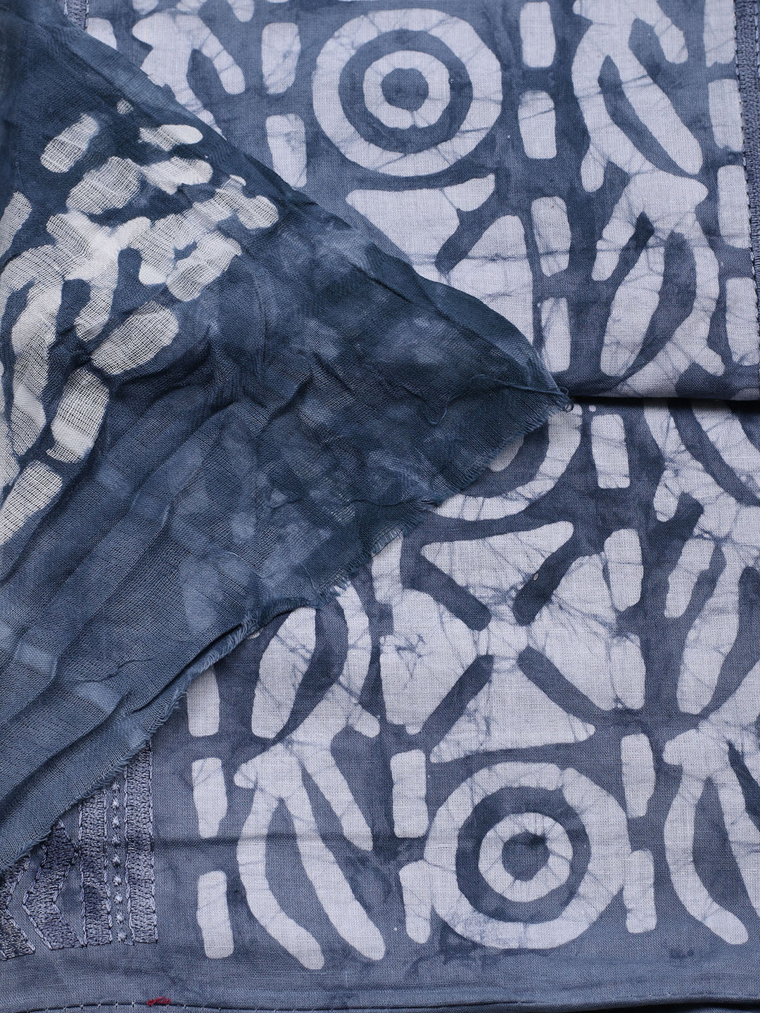 Printed Cotton Blend Unstitched Suit With Pant &amp; Dupatta
