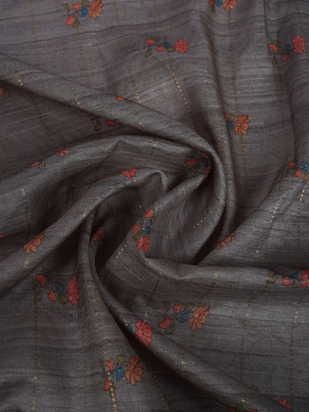 Floral Print Tussar Silk Saree