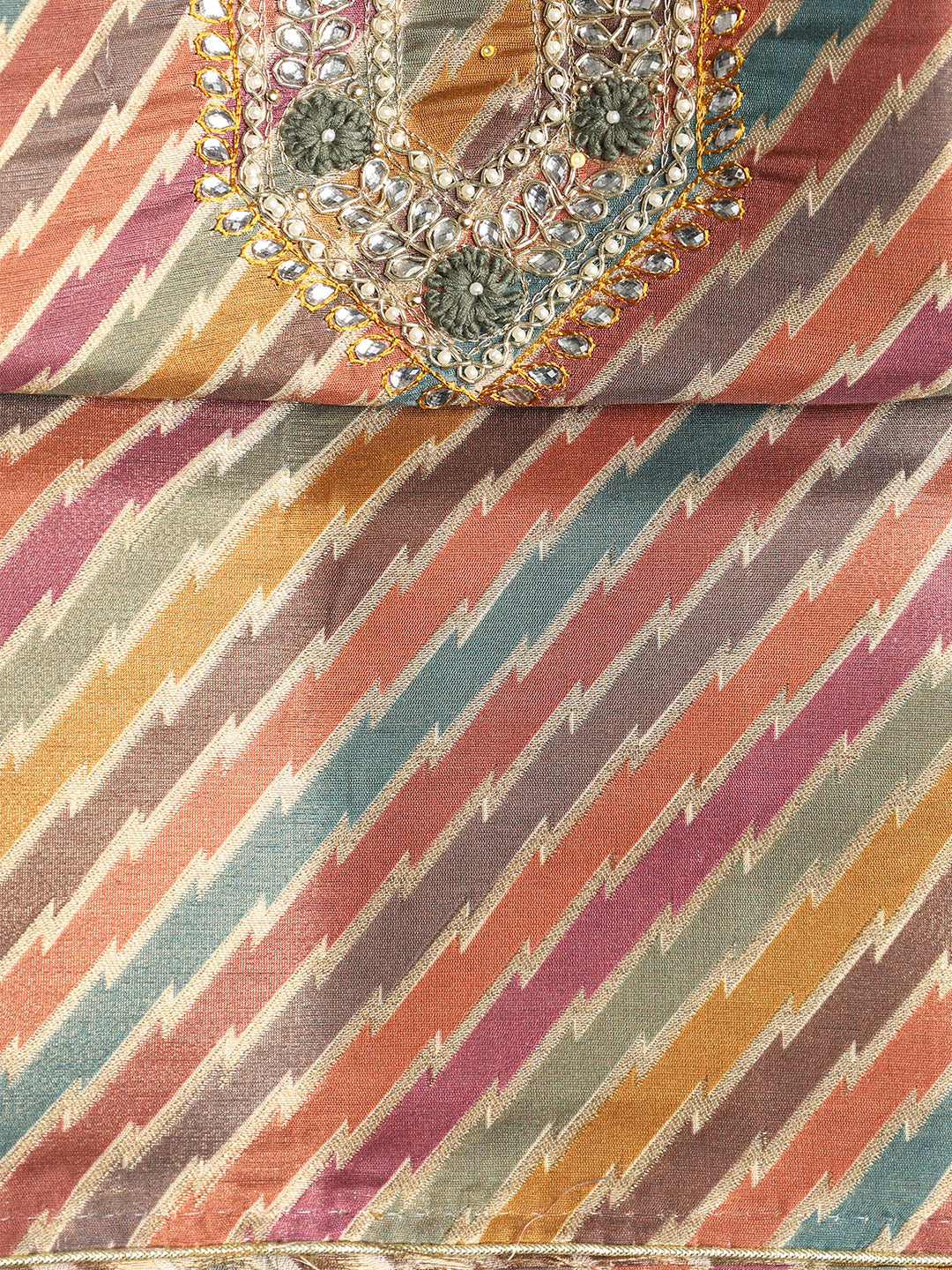Embroidered Tissue Unstitched Suit With Dupatta