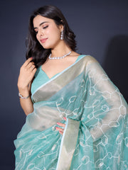 Sequence Embroidery Tissue Saree