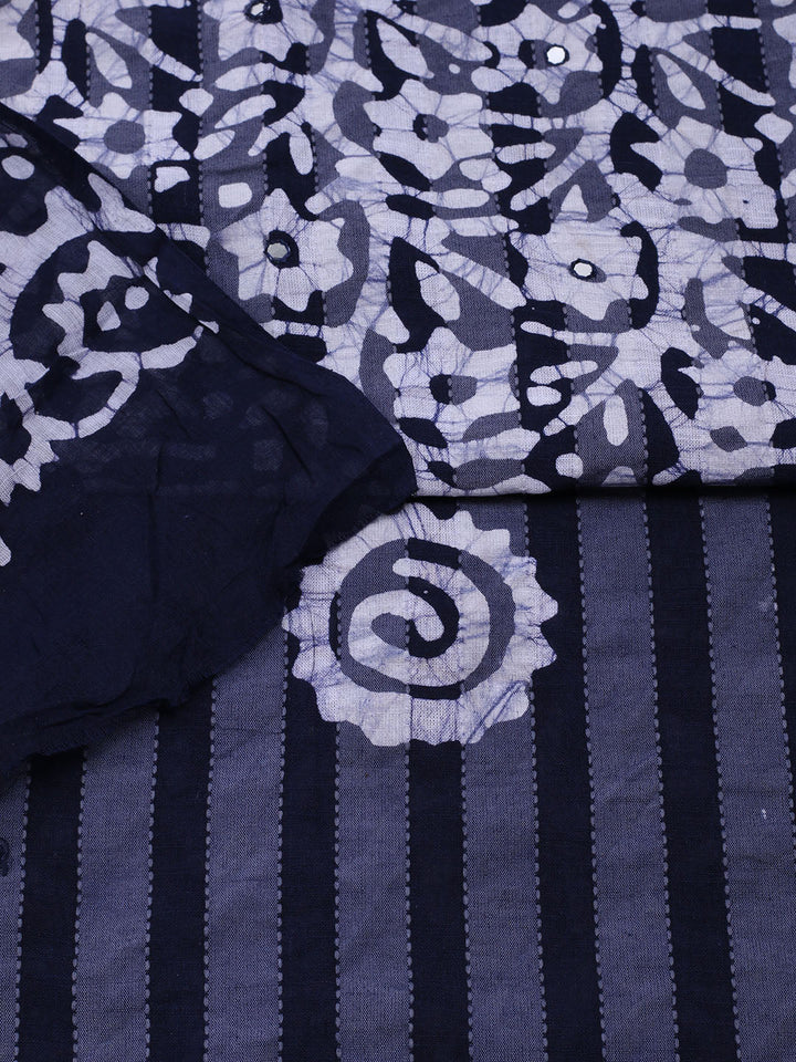Printed Cotton Blend Unstitched Suit With Dupatta