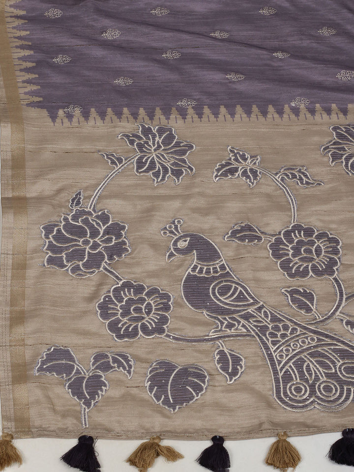 Printed &amp; Embroidered Booti Art Silk Saree