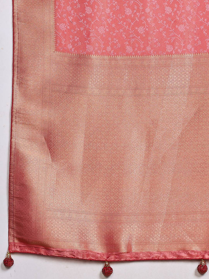 Woven Design Satin Saree
