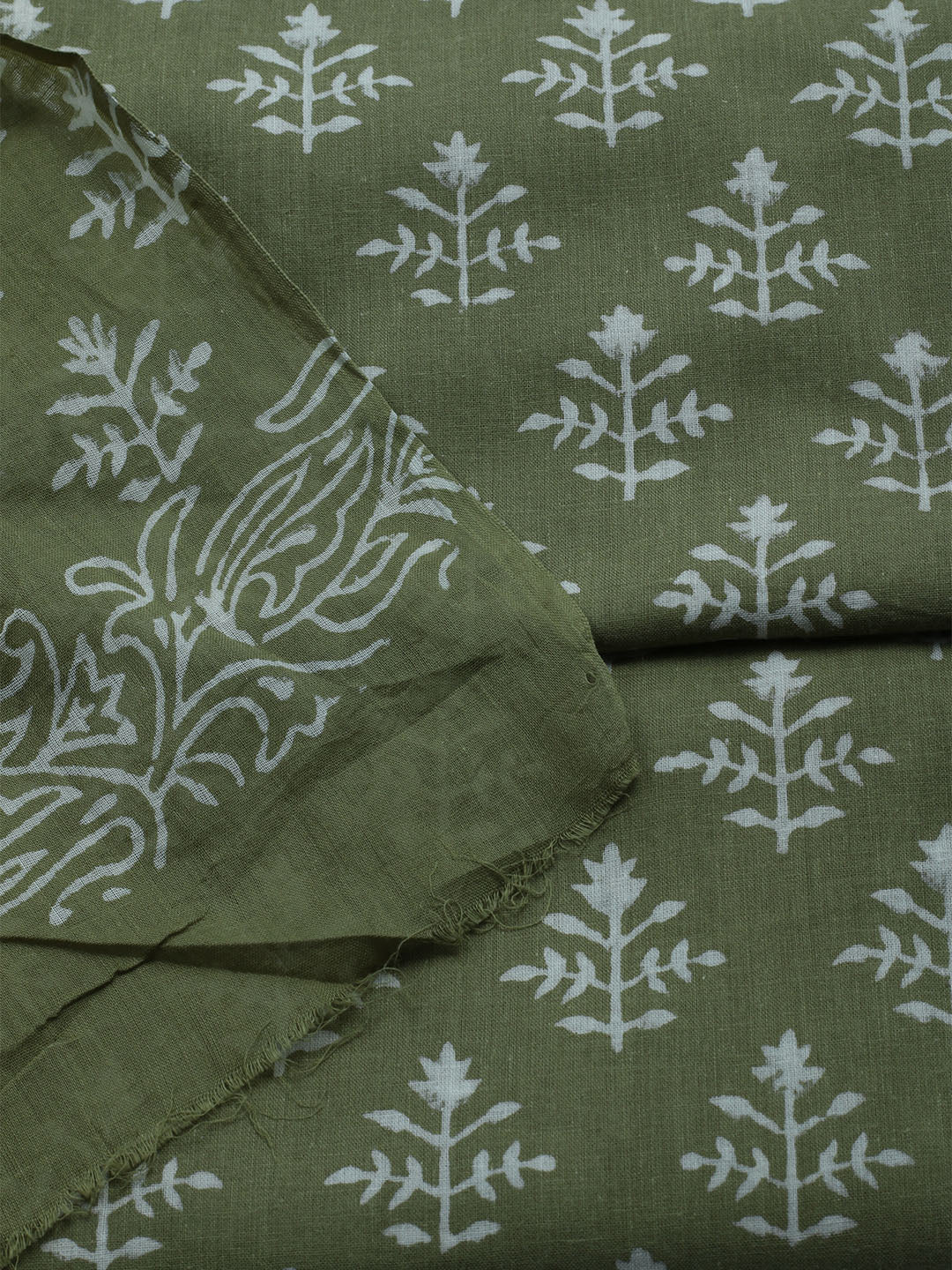 Printed Cotton Blend Unstitched Kurta With Pant &amp; Dupatta