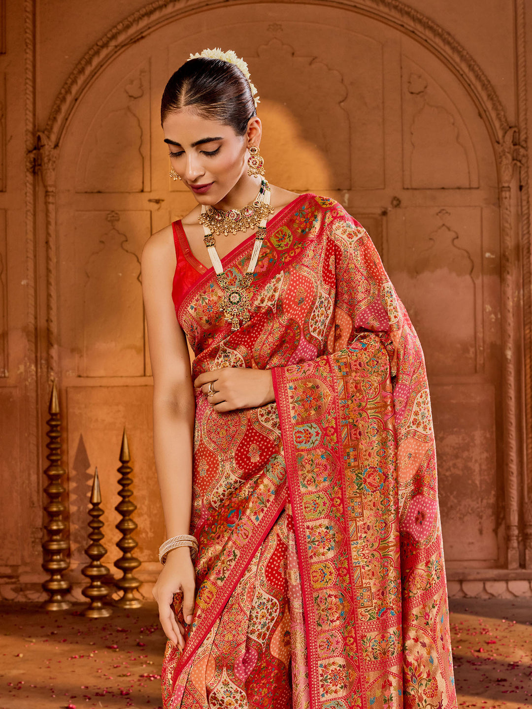Rani Georgette Printed Saree