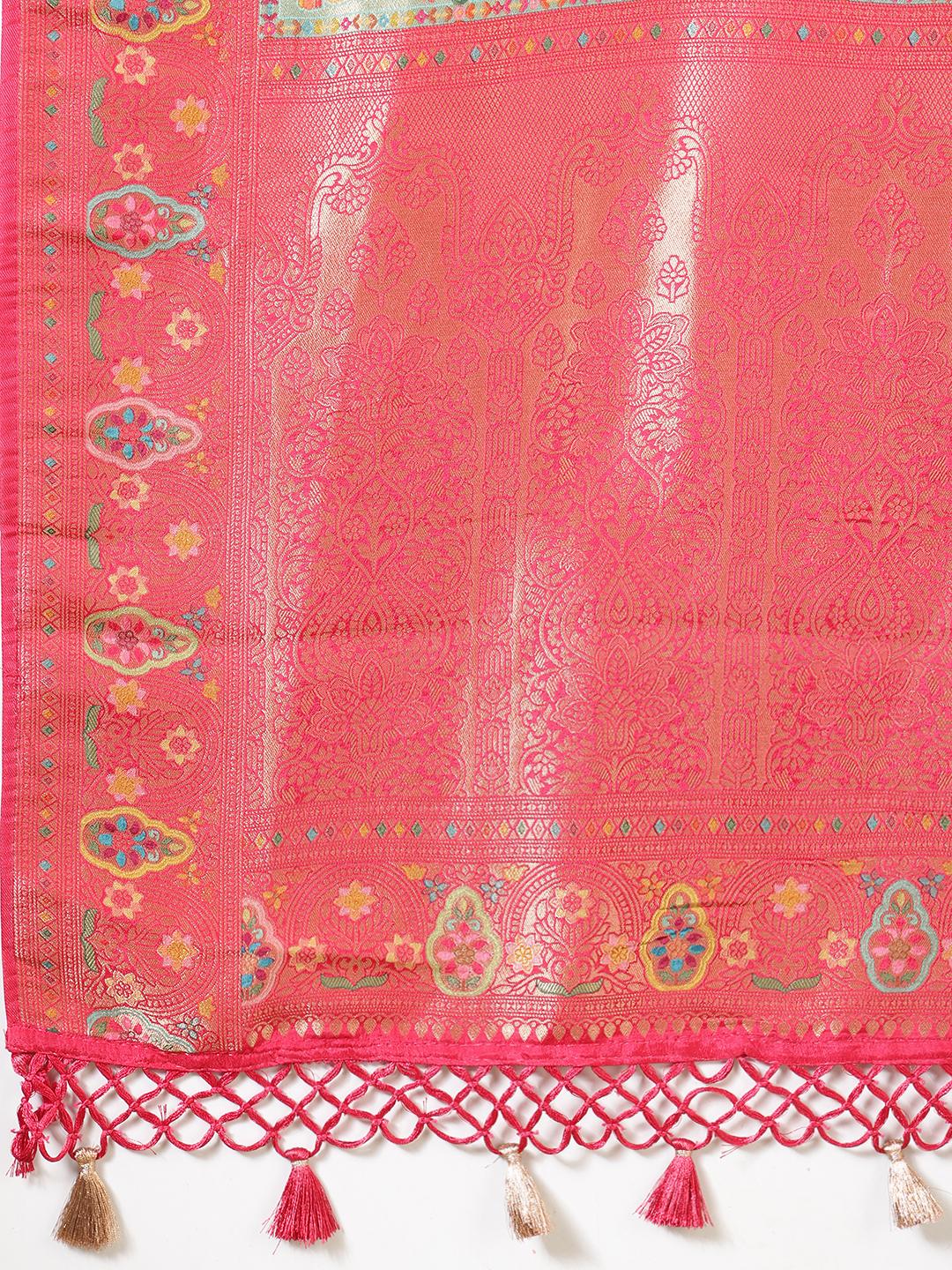 Woven Design Satin Saree
