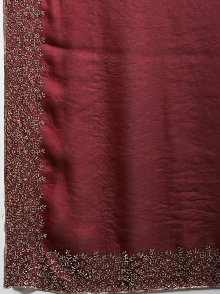 Stone Border Embellished Organza Saree