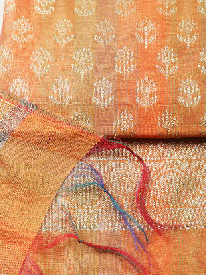 Woven Design Chanderi Unstitched Suit With Pant &amp; Dupatta
