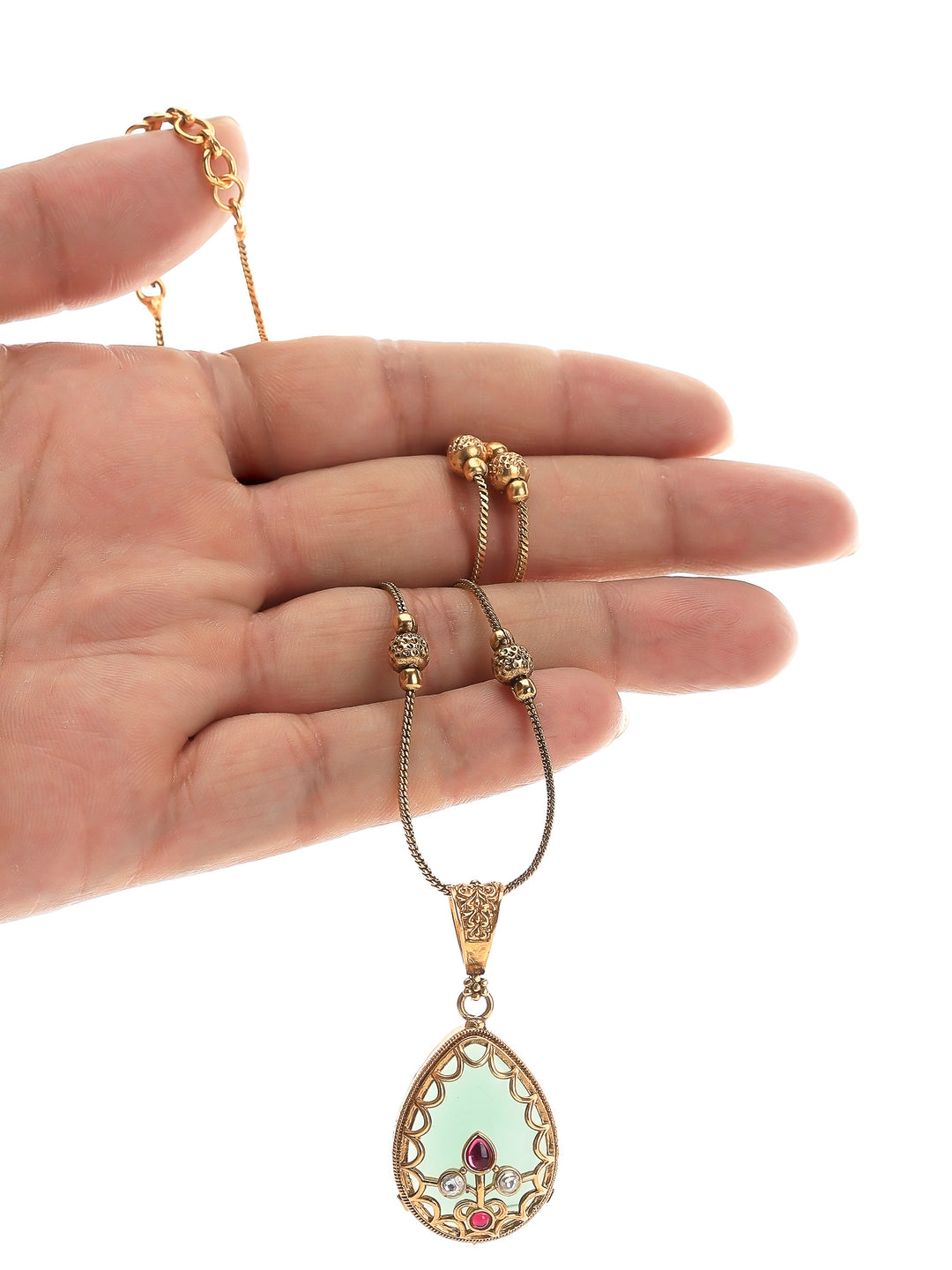 Gold Green Jewellery Set