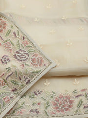 Resham Jaal Organza Unstitched Suit With Dupatta