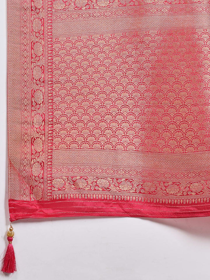 Zari Jaal Woven Satin Saree