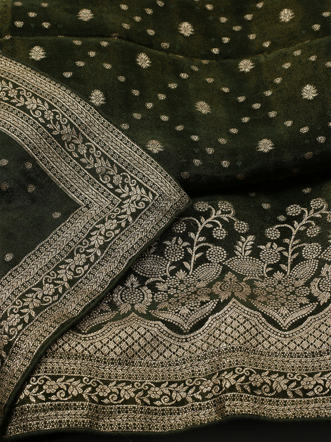 Embroidered Art Silk Unstitched Suit Piece With Dupatta