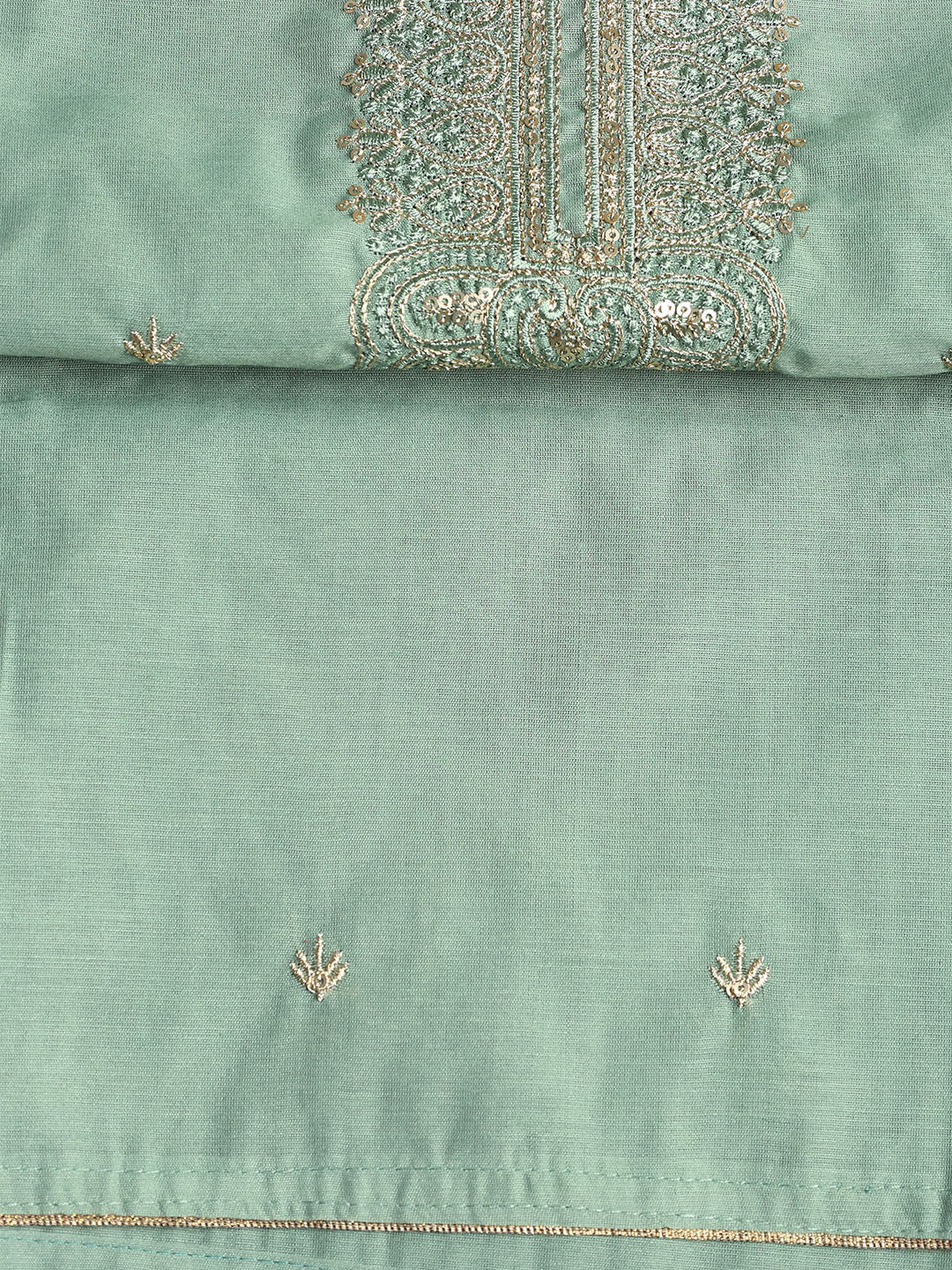 Embroidered Chanderi Unstitched Suit With Dupatta
