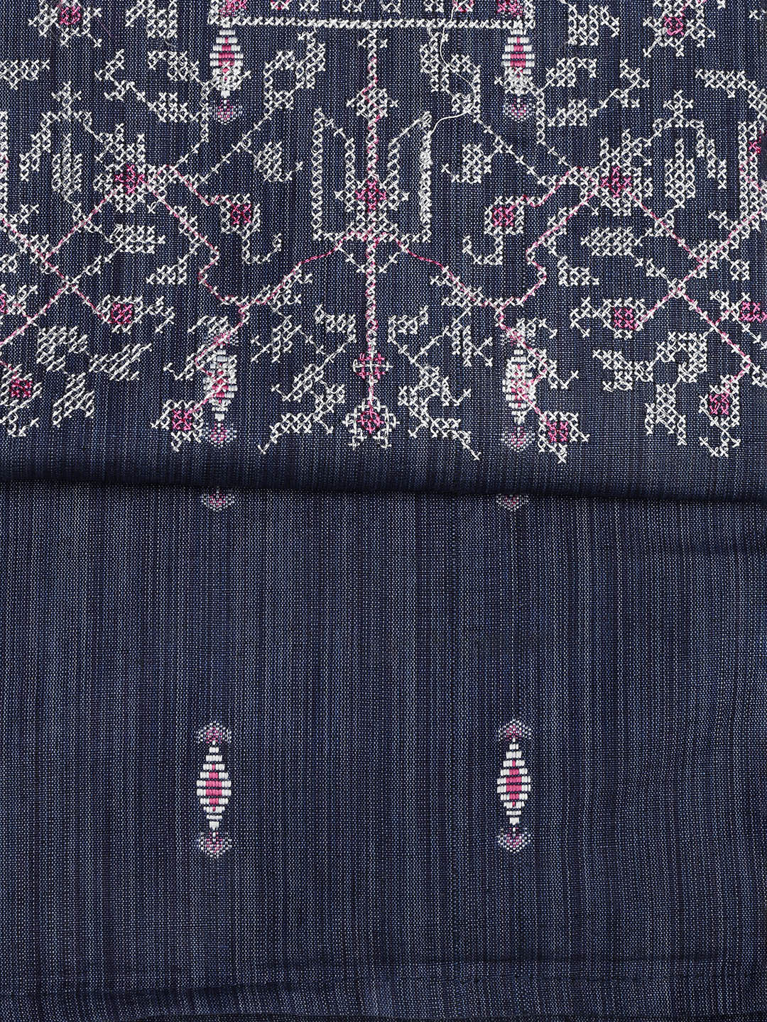 Neck Embroidered Cotton Blend Unstitched Suit With Dupatta