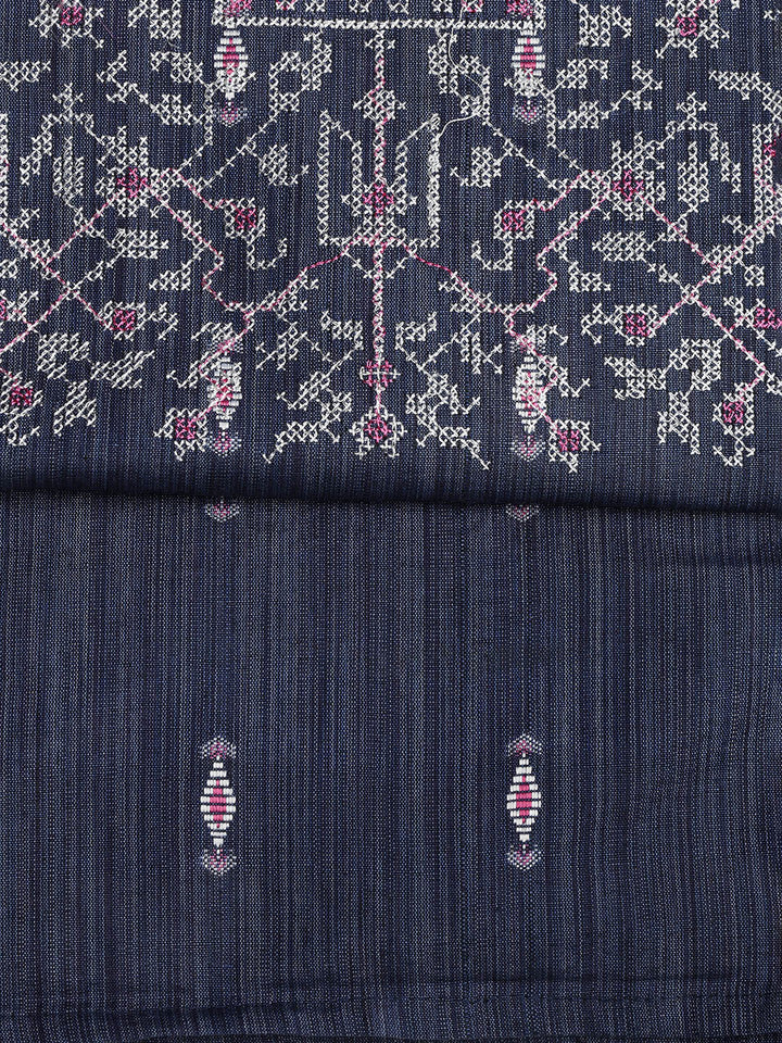Neck Embroidered Cotton Blend Unstitched Suit With Dupatta