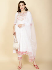 Booti Printed Cotton Kurta With Pants & Dupatta