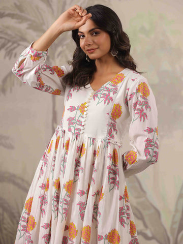 Floral Printed Cotton Dress