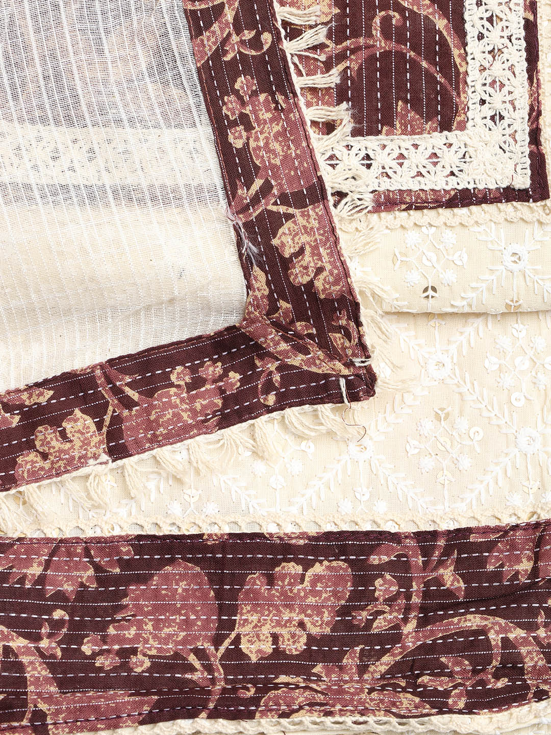 Embroidered Cotton Blend Unstitched Suit With Dupatta