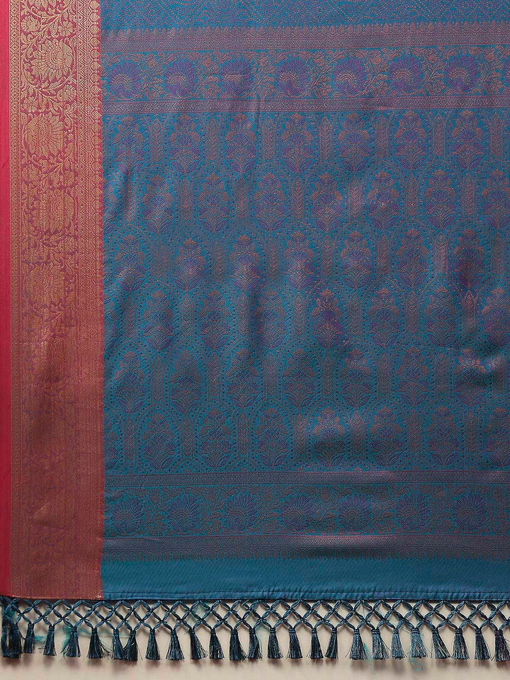 Woven Design Art Silk Lake Blue Saree