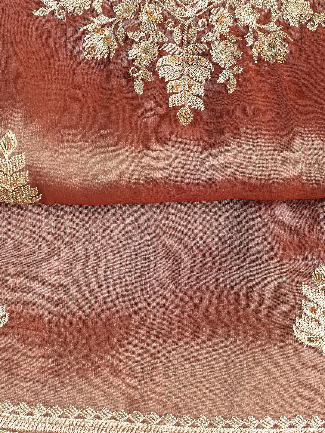 Embroidered Organza Unstitched Suit With Dupatta
