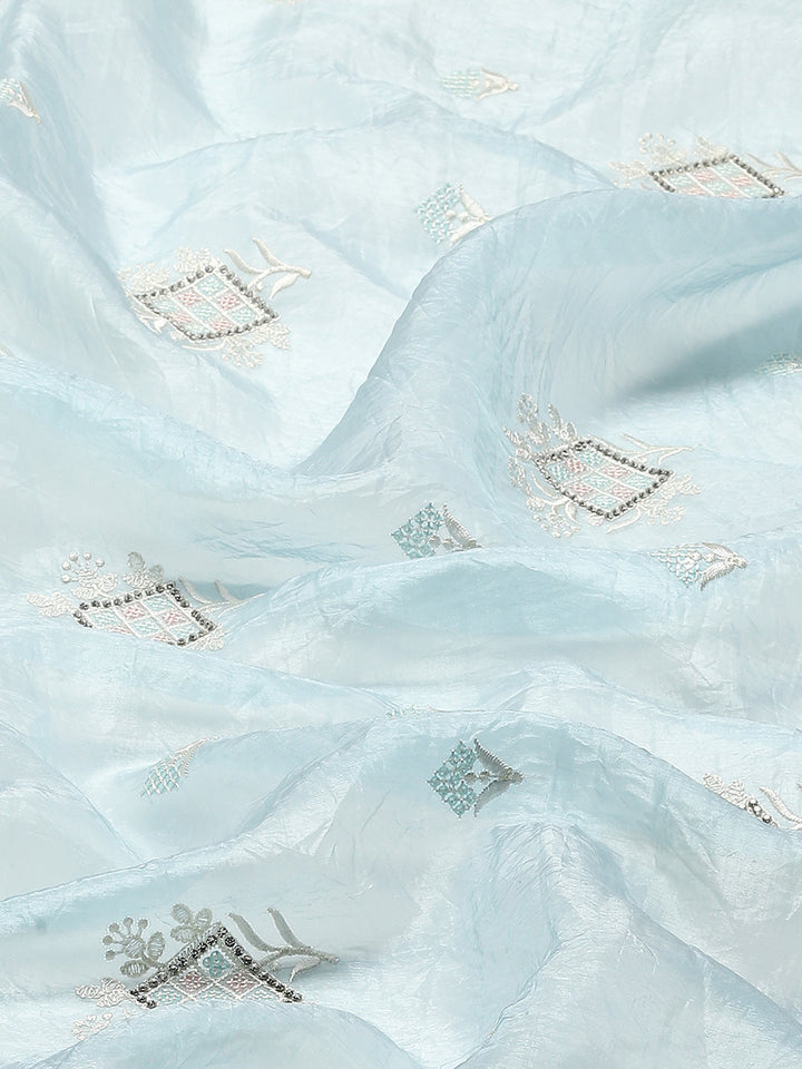 Zari Border Printed Organza Saree