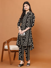 Printed Cotton Blend Kurti With Pants