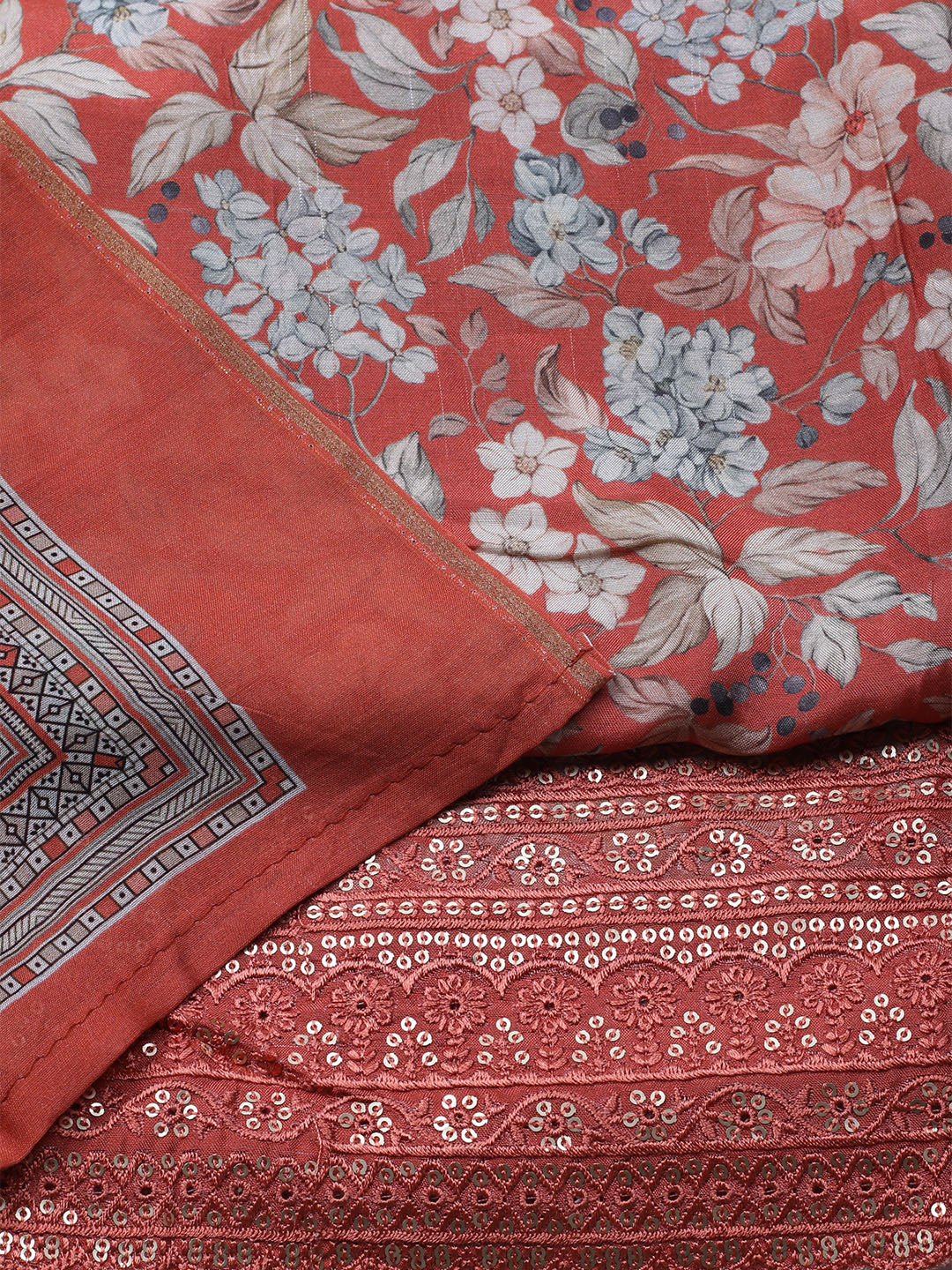 Printed Muslin Unstitched Suit With Dupatta