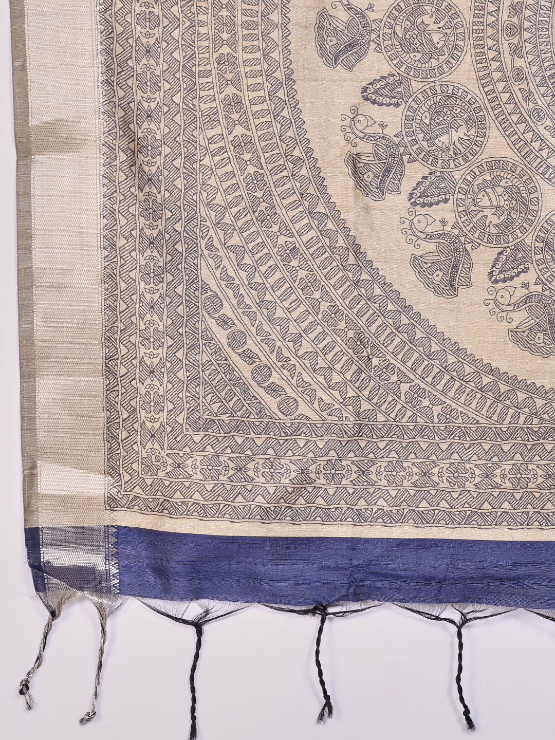 Zaari Jaal Tussar Saree