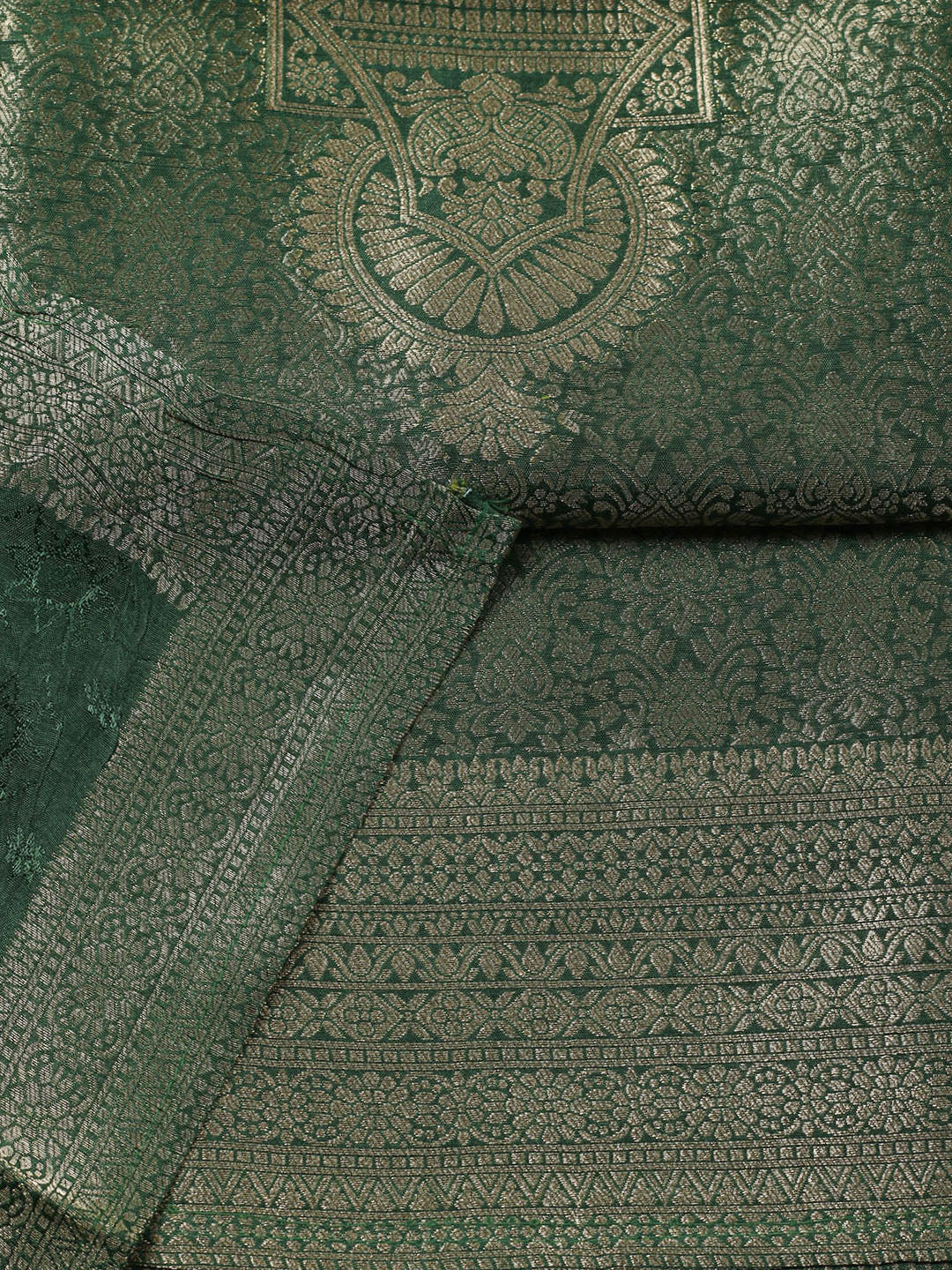 Embroidered Chanderi Unstitched Suit With Pant &amp; Dupatta
