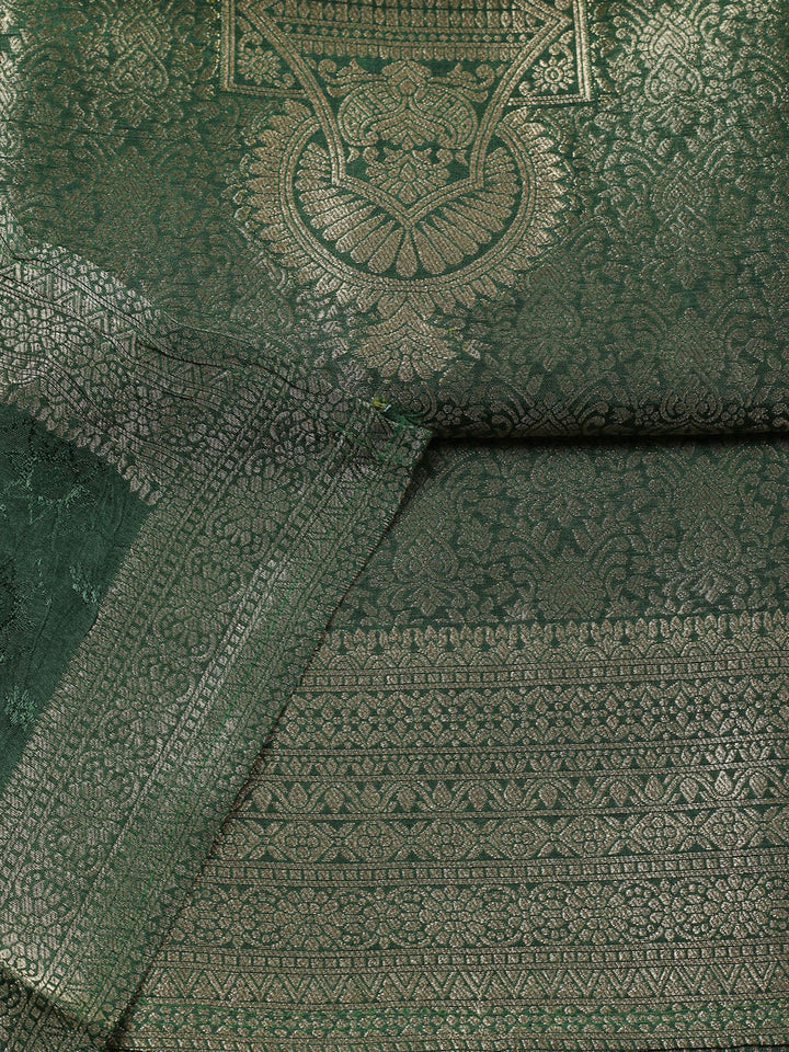 Embroidered Chanderi Unstitched Suit With Pant &amp; Dupatta