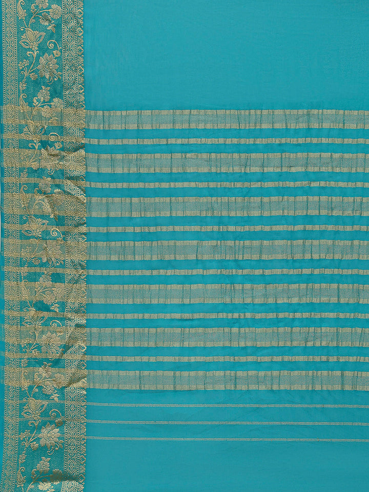 Zari Border Chiffon Woven Saree