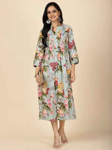 Floral Printed Cotton Dress