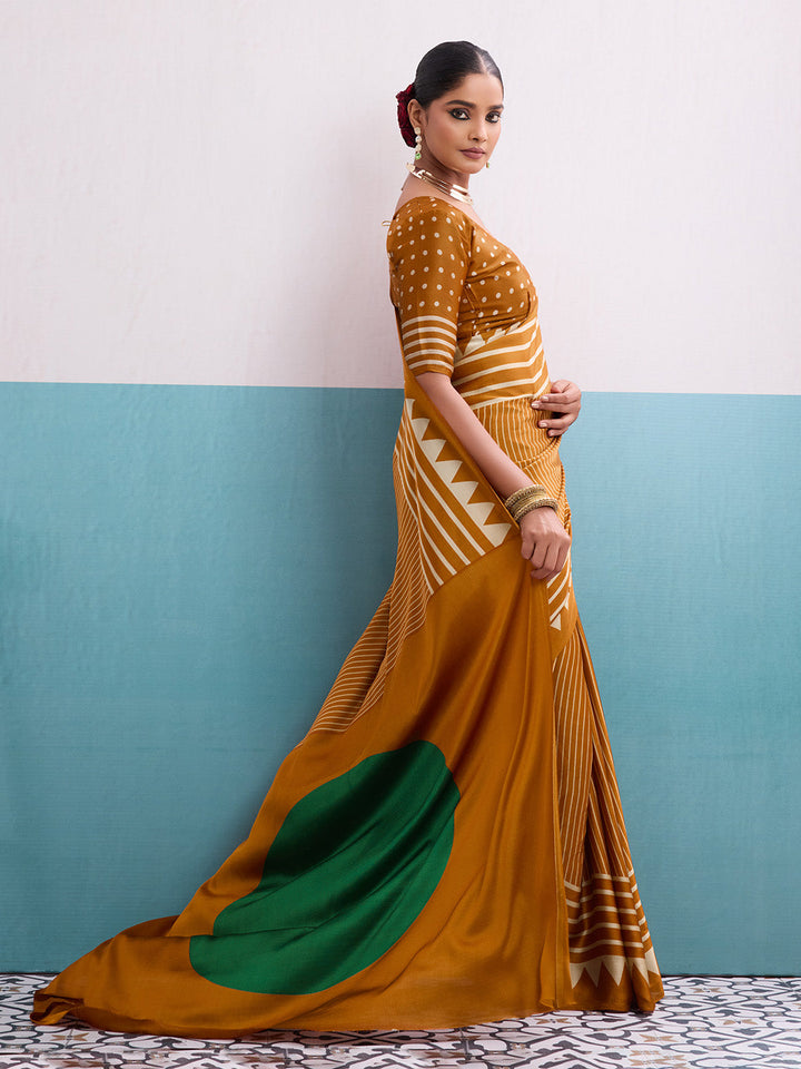 Printed Satin Saree