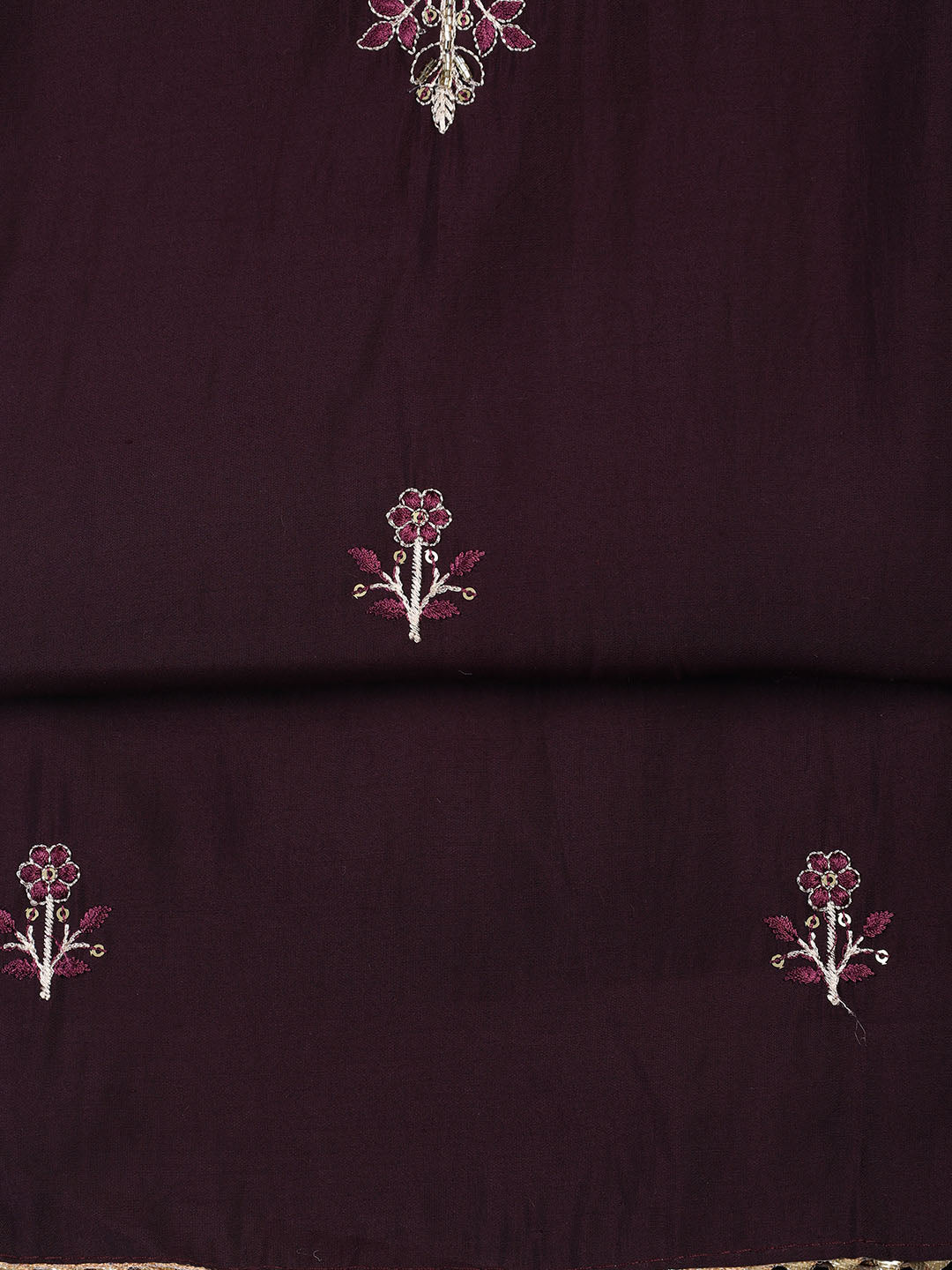 Neck Embroidered Chanderi Unstitched Suit With Dupatta