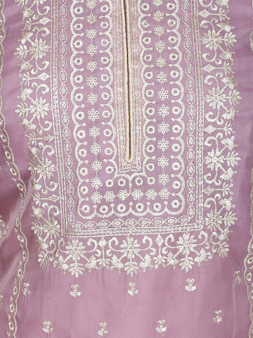 Embroidered Organza Unstitched Suit Piece With Dupatta