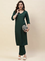 Plain Cotton Kurta With Pants