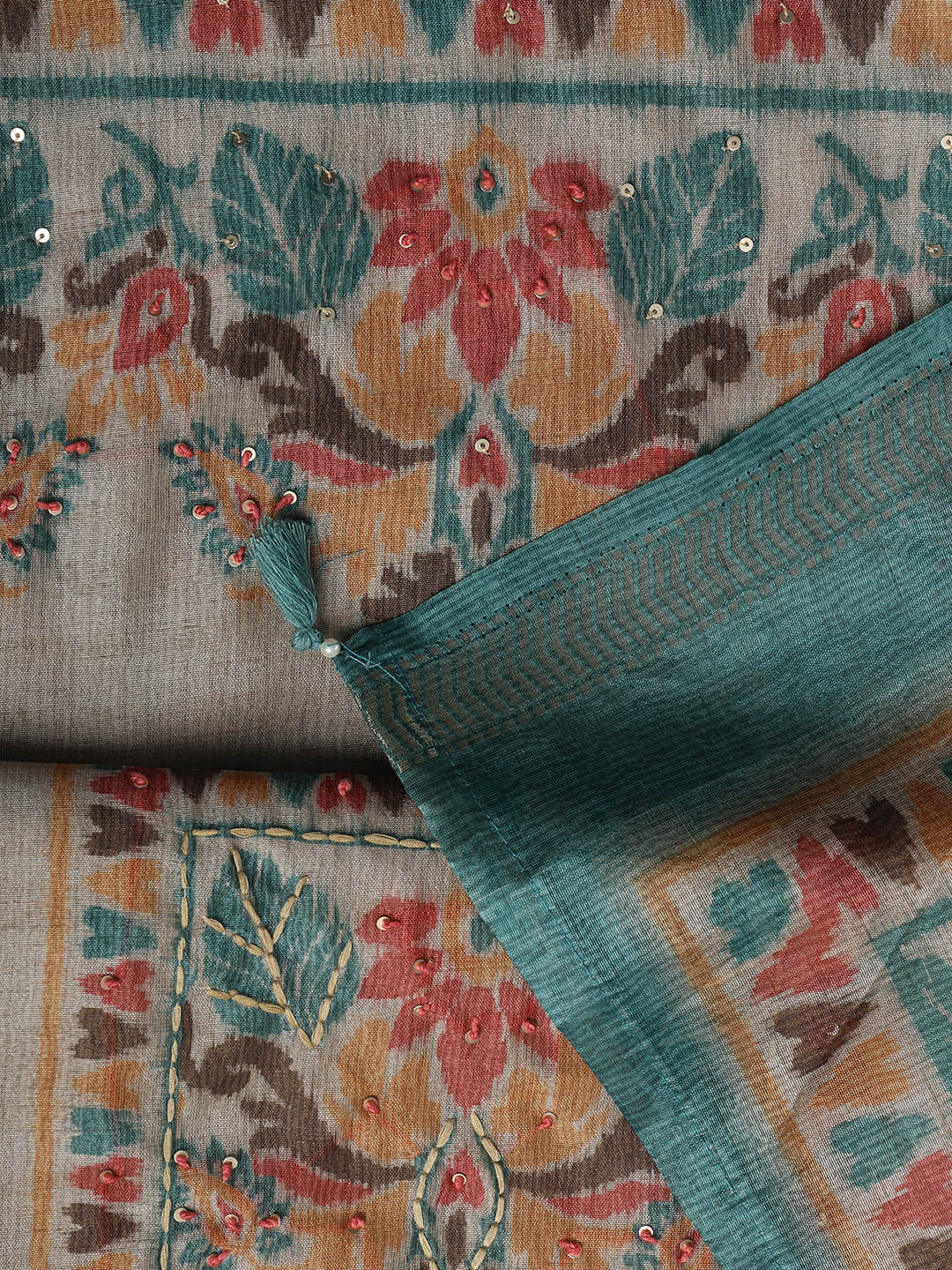 Woven Chanderi Unstitched Suit With Dupatta