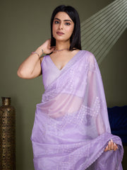 Sequin Embroidery Tissue Saree