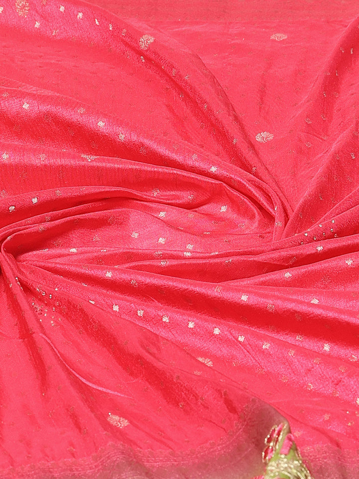 Zari Border Booti Art Silk Woven Saree