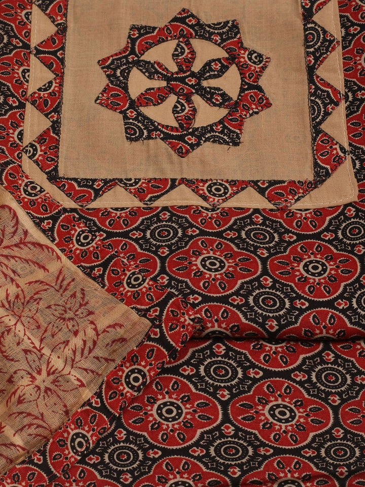 Printed Cotton Unstitched Suits Printed Suit With Pant &amp; Dupatta