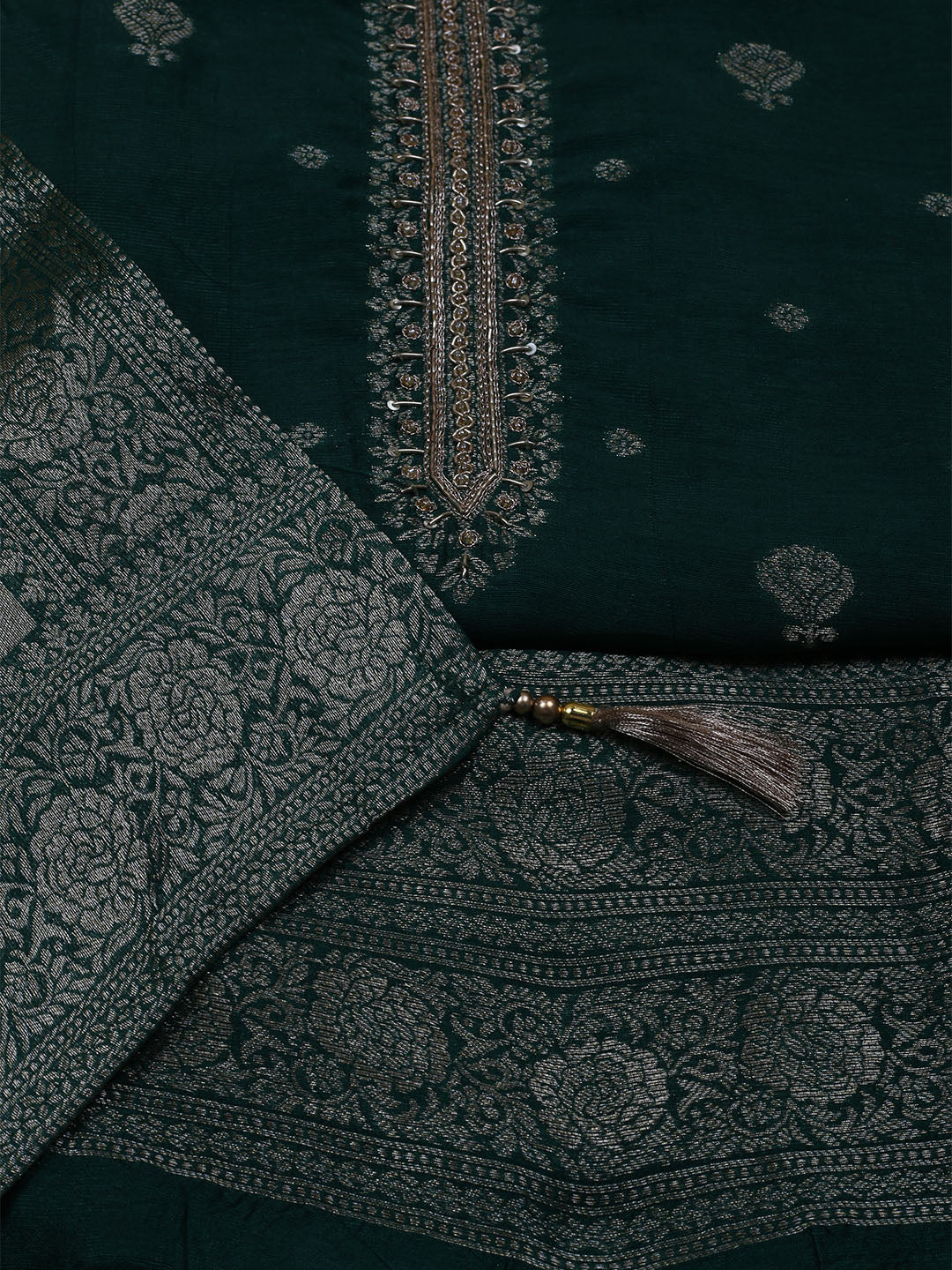 Kanjeevaram Chanderi Unstitched Suit With Dupatta