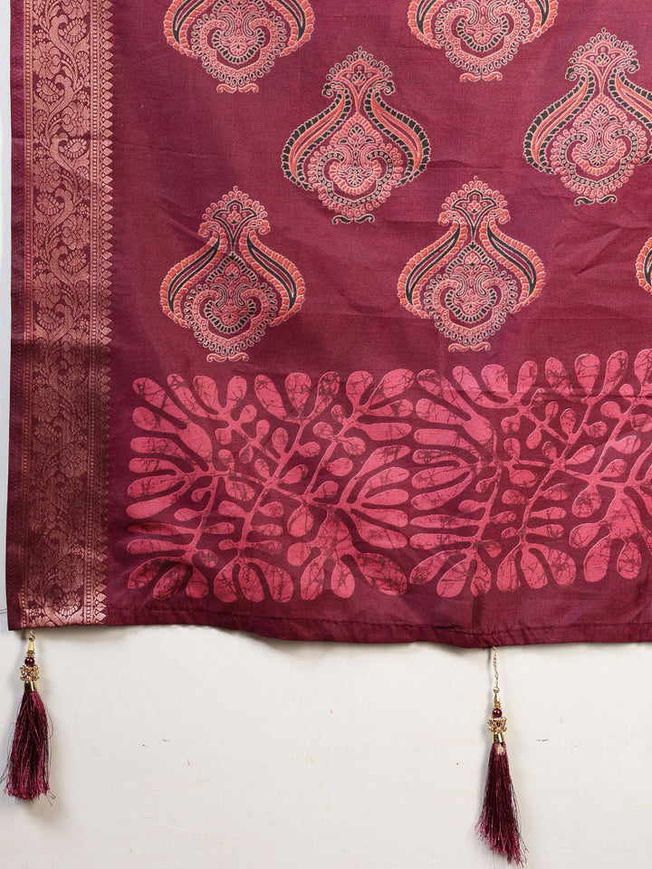 Printed Art-Tusser Saree