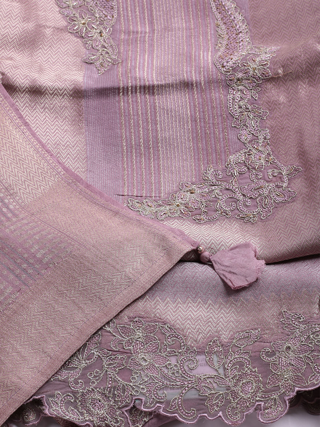 Woven Design Tissue Unstitched Suit With Dupatta