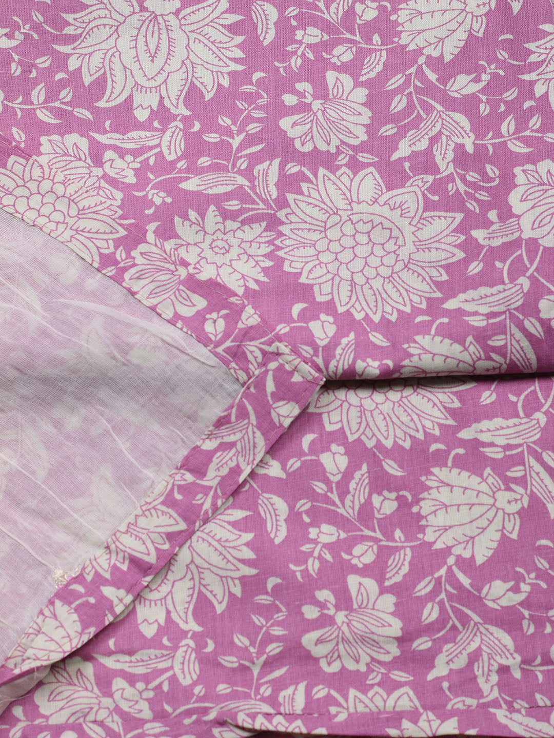 Printed Cotton Blend Unstitched Suit With Pant &amp; Dupatta