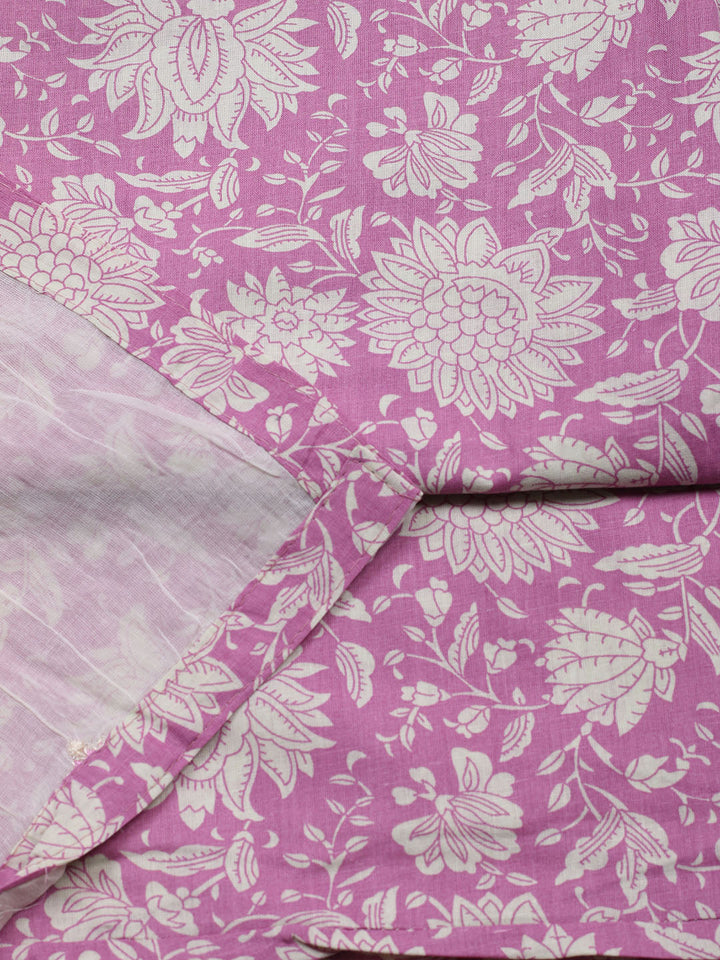 Printed Cotton Blend Unstitched Suit With Pant &amp; Dupatta